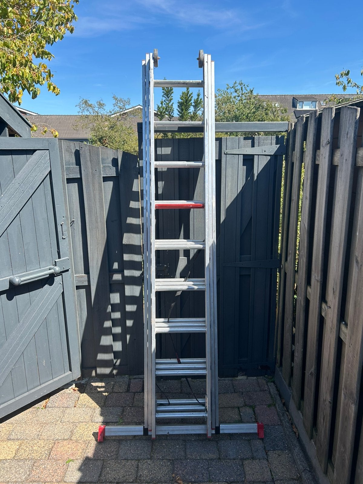 Altrex ladder 3x9 aluminium, Ophalen, Zo goed als nieuw, 4 meter of meer