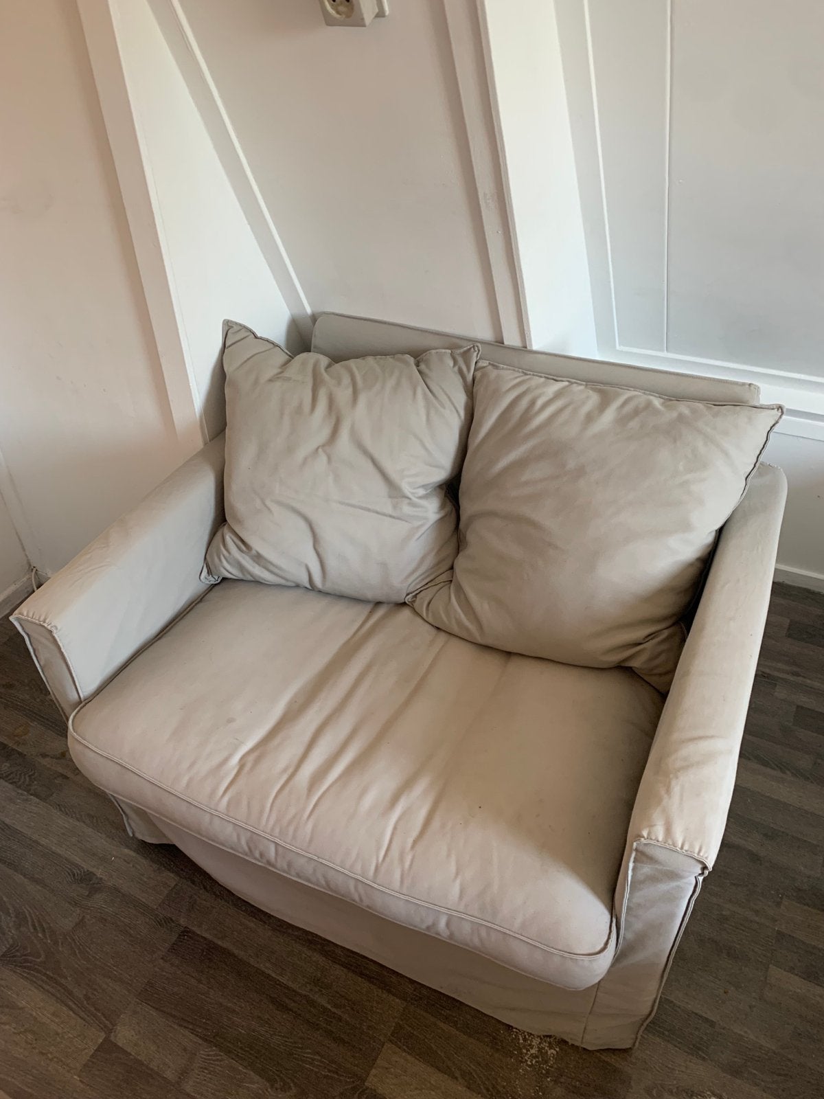 Comfortabele fauteuil - lichtgrijs, Ophalen, Gebruikt, Eenpersoons, 75 tot 100 cm