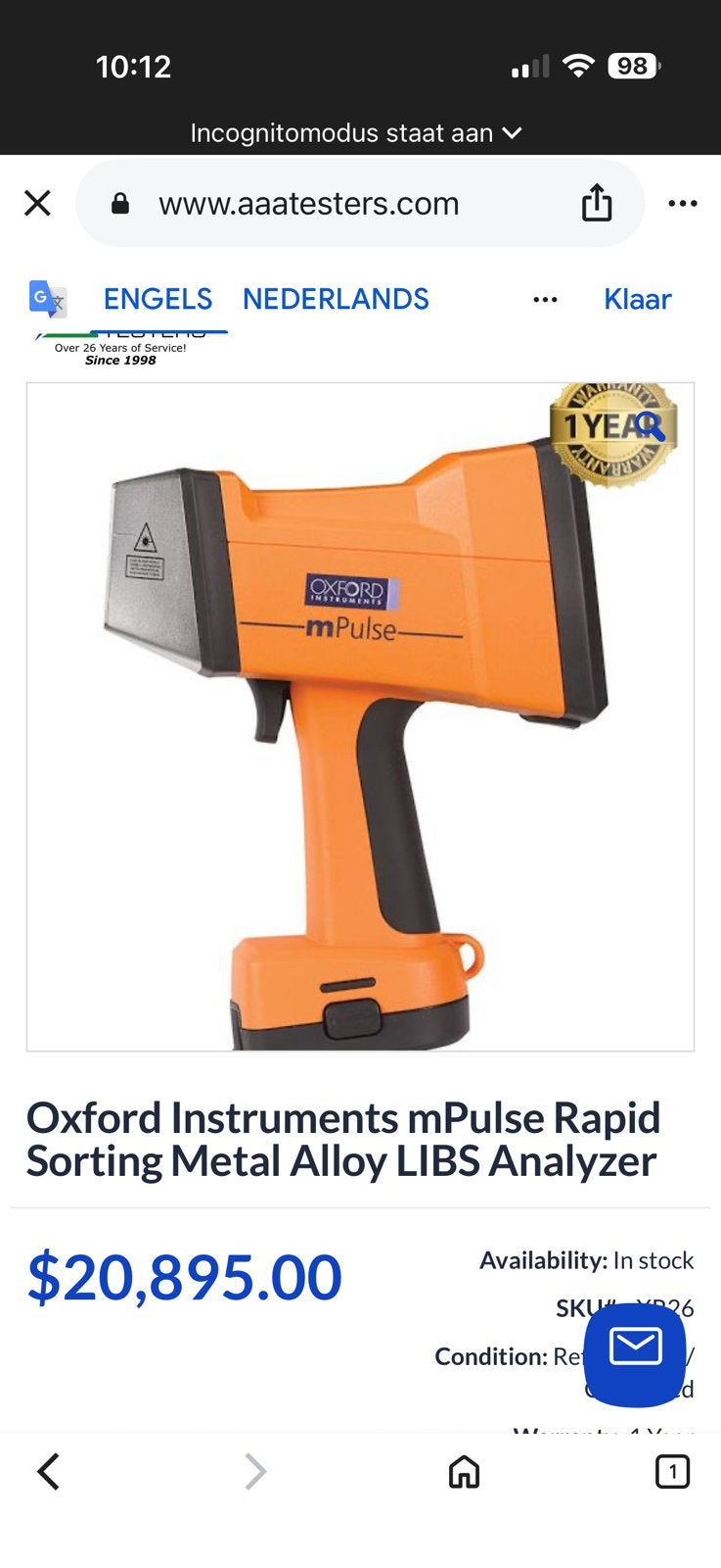 Oxford  instrumens Mpulse, Ophalen of Verzenden, Gebruikt, Kolomboormachine