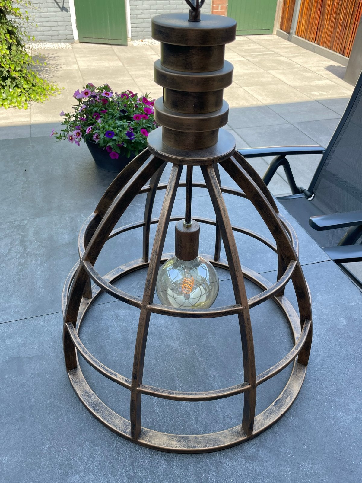 Riverdale Hanglamp Industrieel met E27 Fitting, brons, Ophalen, Gebruikt, Metaal, E27 (groot)