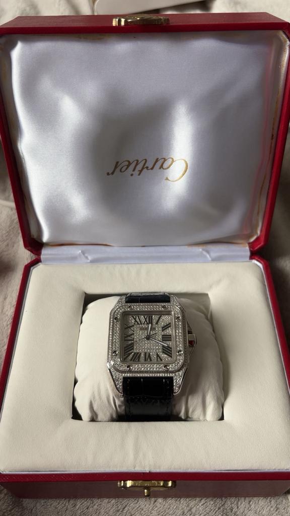 Cartier Santos 100XL, Ophalen of Verzenden, Zo goed als nieuw, Staal, Overige merken