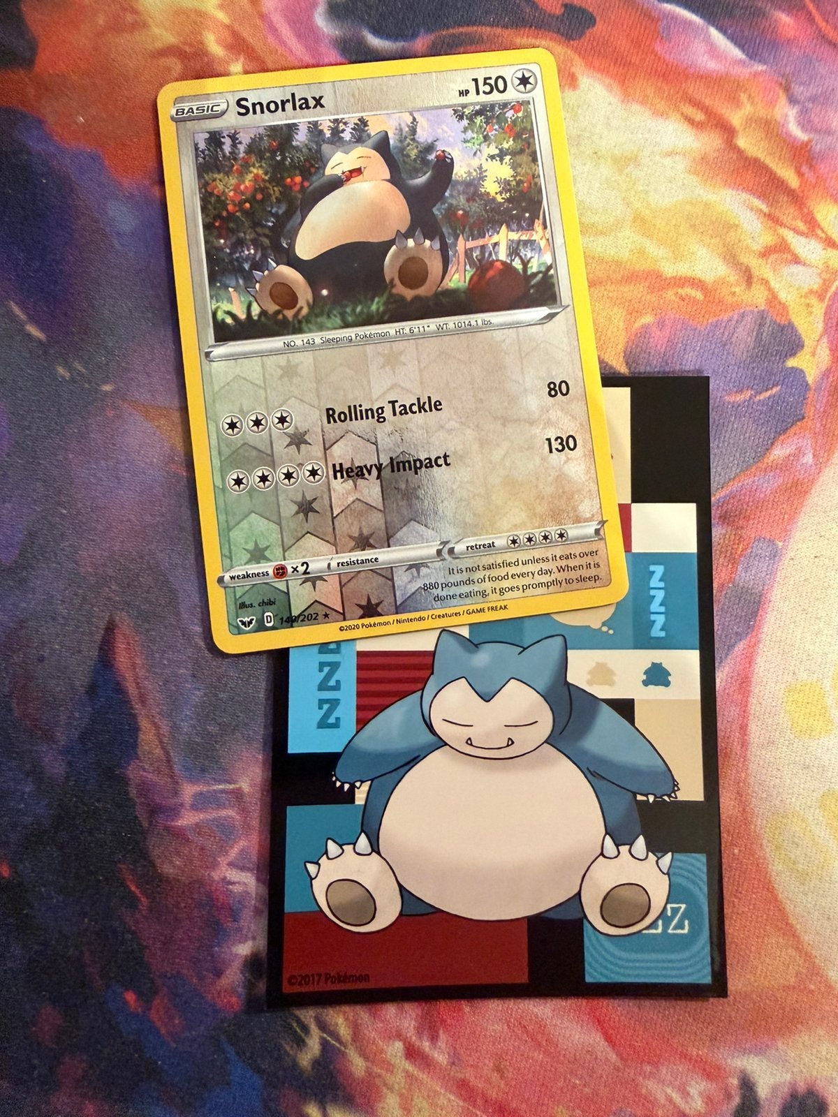 Pokemon Rare Reverse Holo SNORLAX 140/202 (SWSH BaseSet), Verzenden, Zo goed als nieuw, Losse kaart, Foil