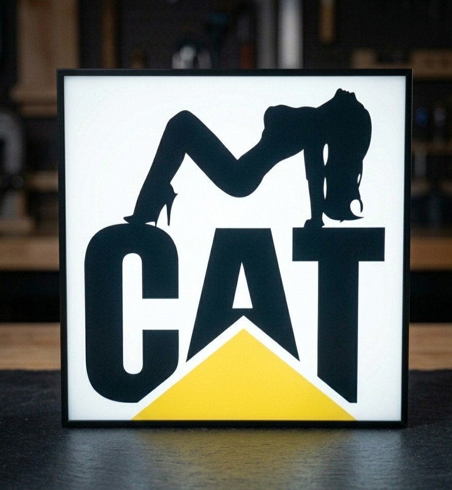 Unieke LED lamp met CAT logo en vrouwelijk silhouet, Overige merken, Kunststof, Meerkleurig, Nieuw
