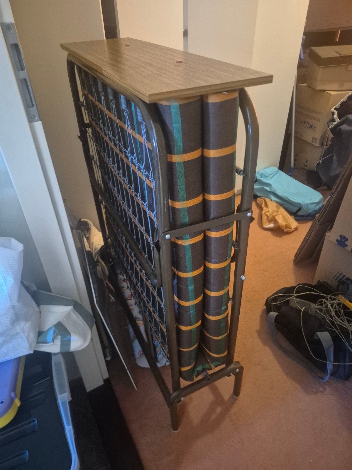 Praktisch vouwbed - ideaal voor logees, Gebruikt, Eenpersoons, Bruin, 80 cm