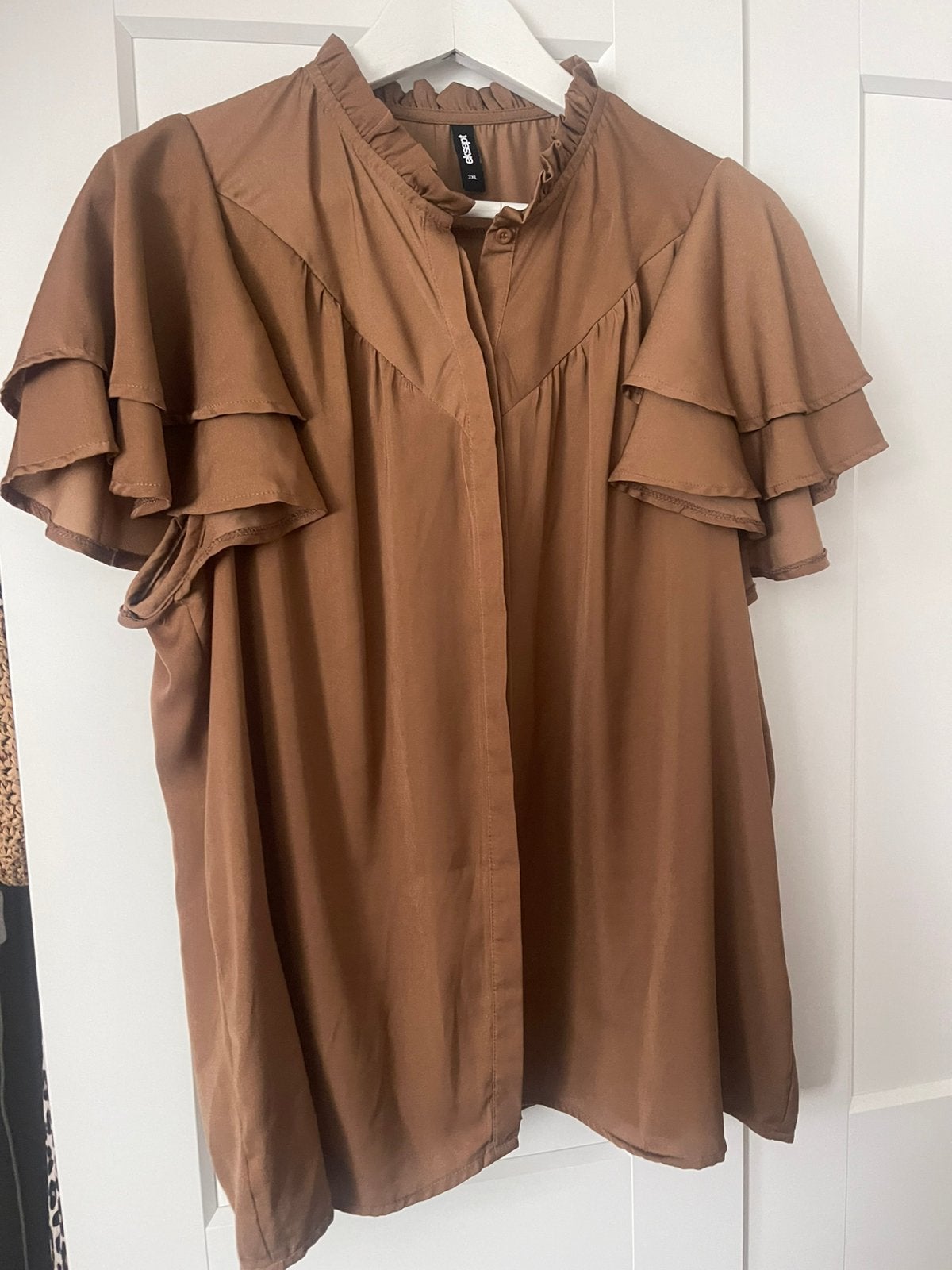 SHOEBY- hippe blouse karamel/ cognac maat 3XL, Kleding | Dames, Verzenden, Zo goed als nieuw, Maat 46/48 (XL) of groter, Bruin