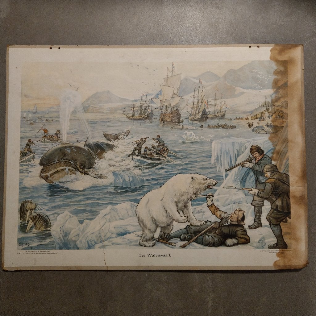 Schoolplaat Ter walvisvaart – Jetses, Ophalen, Geschiedenis