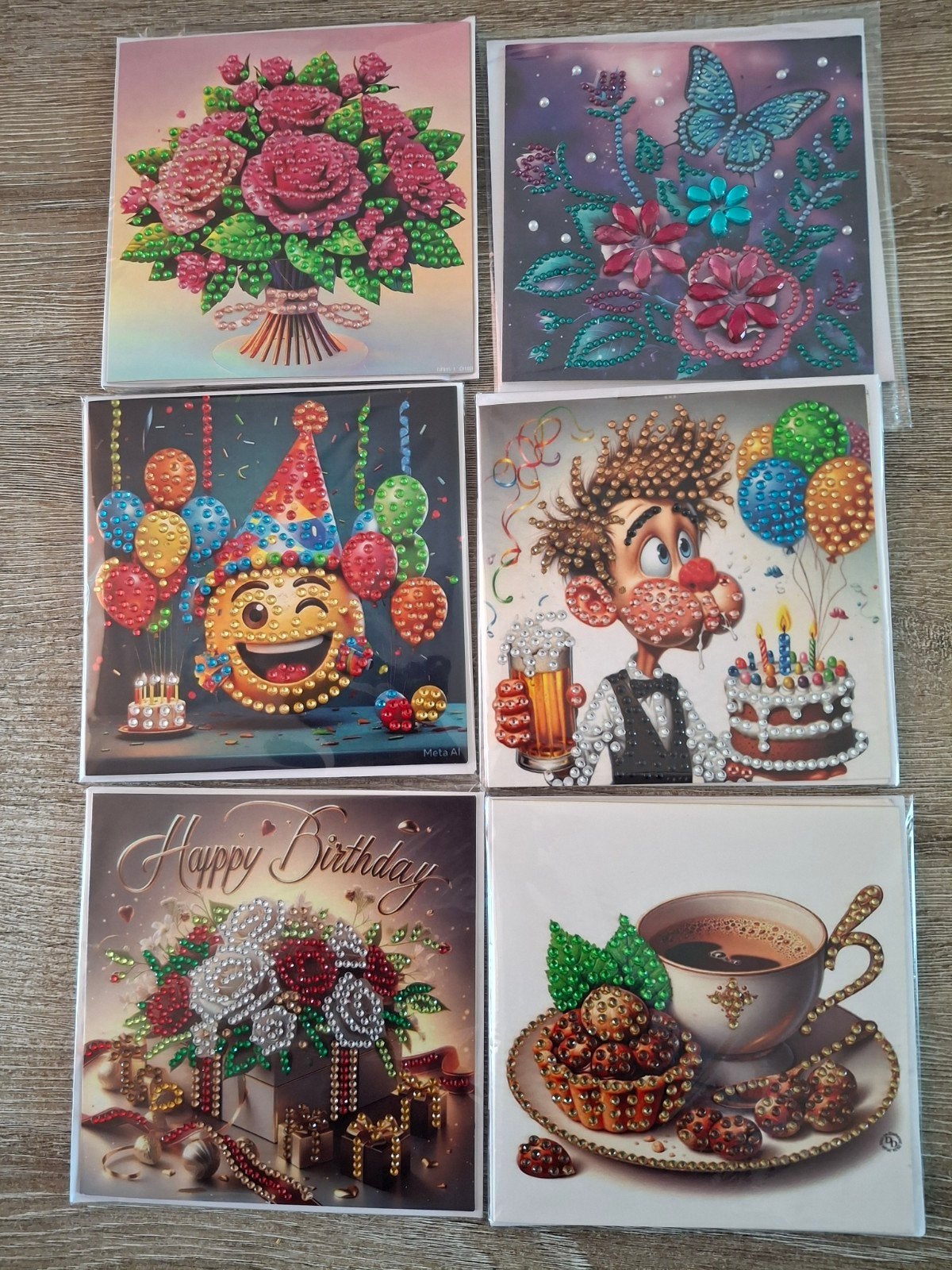 Zelfgemaakte diamond painting kaarten, Diversen, Ophalen of Verzenden, Nieuw