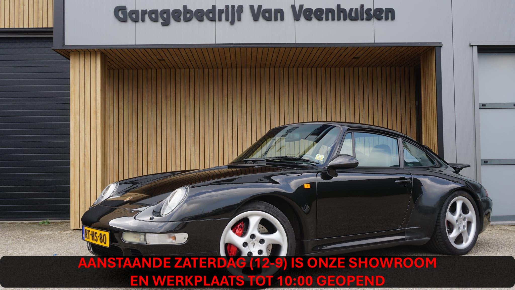 Porsche 911 993 3.6 286pk Carrera 4 Coupé S Airco *NL auto*, Auto's, Gebruikt, Zwart, 4 stoelen, Zwart