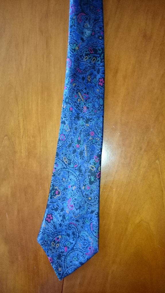 Vintage zijden stropdas Nina Ricci blauw met Paisley motief., Blauw, Ophalen of Verzenden, Met patroon, Nina Ricci