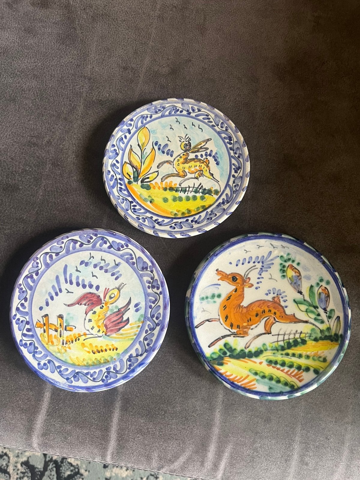 3 Handgemaakte Vintage Wandbordjes uit Spanje., Ophalen of Verzenden, Zo goed als nieuw