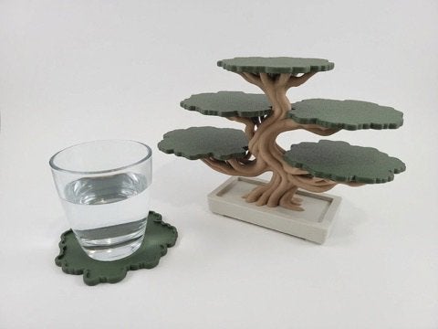 Onderzetters bonsai boom, zeer decoratief of mooi cadeau!, Glasonderzetter, Nieuw, Ophalen of Verzenden, Met houder