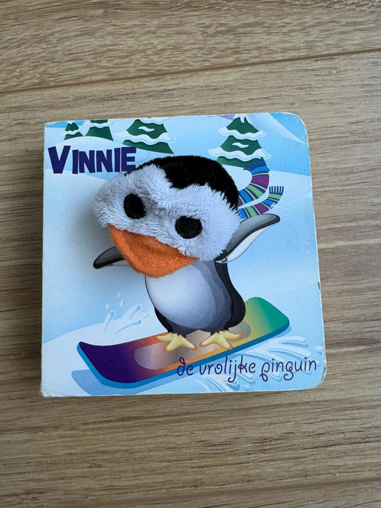 Vinnie de vrolijke pinguïn - Boekje met vingerpopje, Ophalen, Zo goed als nieuw, 1 tot 2 jaar