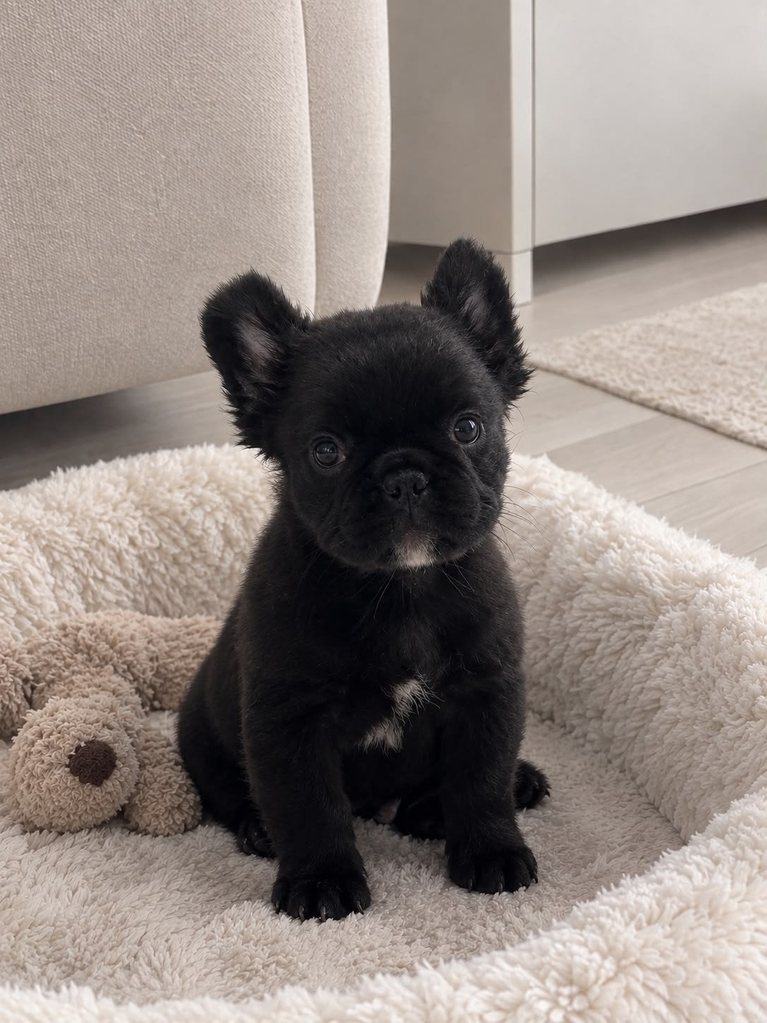 Franse Bulldog Fluffy pup, Dieren en Toebehoren, 15 weken tot 1 jaar, Eén hond, CDV (hondenziekte), Nederland
