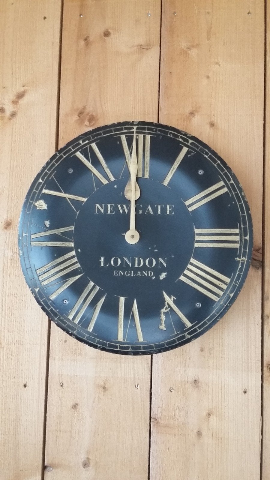 Landelijke brocante 3D Newgate klokUniek 3D model !, Wandklok, Landelijk, Analoog, Werkt op batterijen