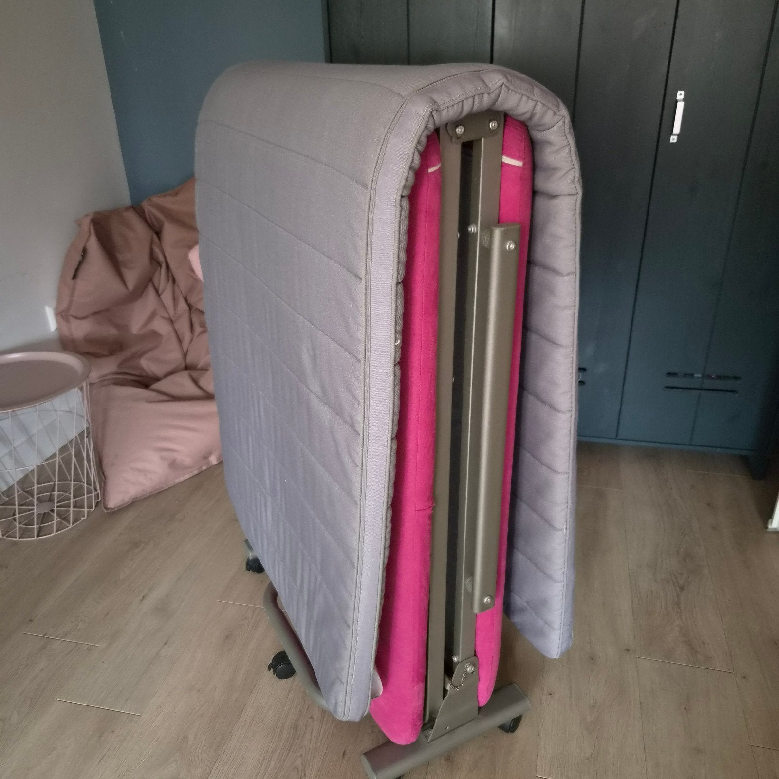 opklapbed 1 persoons incl. topper, Ophalen, Zo goed als nieuw, Eenpersoons, 80 cm