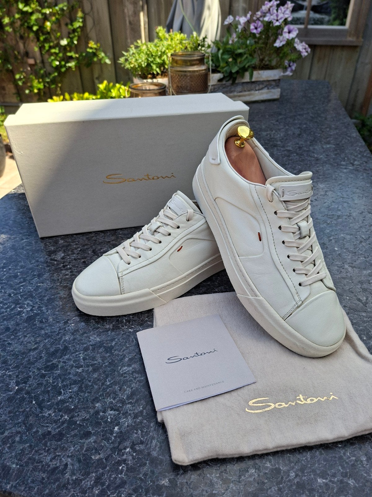 Santoni Herenschoenen Sneakers Maat 7 (41), Wit, Ophalen of Verzenden, Sneakers of Gympen, Santoni