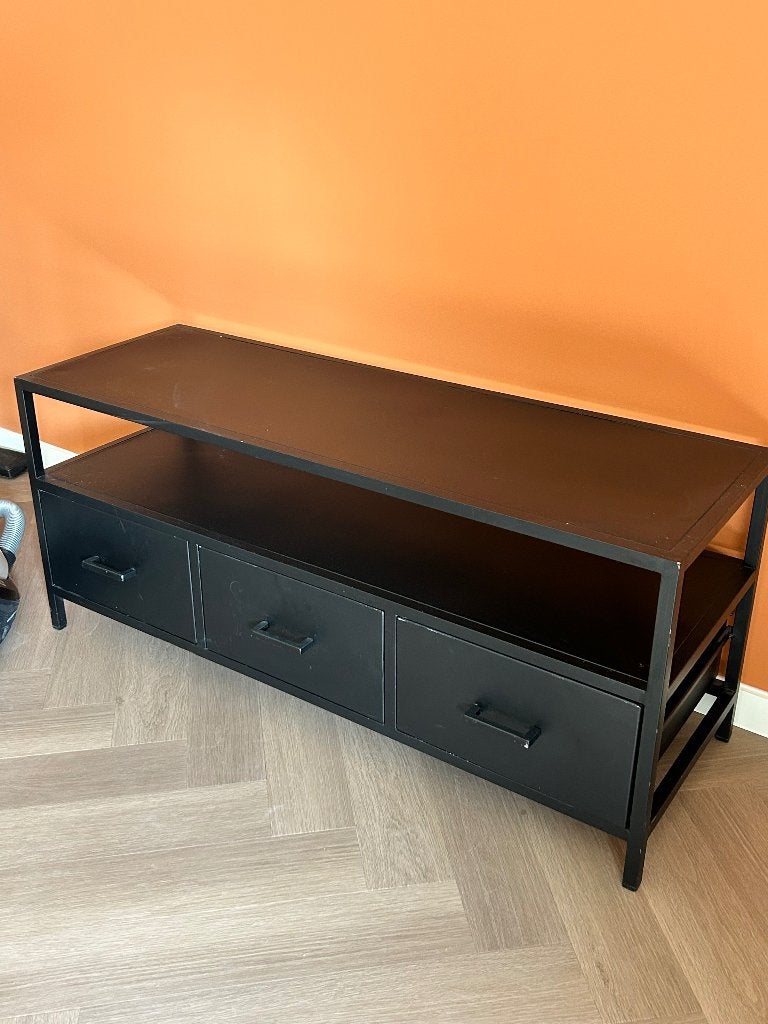 TV Meubel zwart gratis, Gebruikt, 100 tot 150 cm, Minder dan 100 cm, Metaal