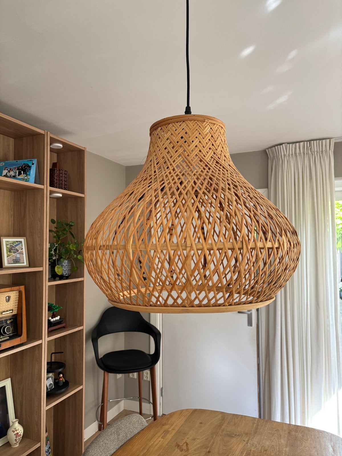 Lampenkap Brisa Kwantum bamboe 47cm izgs, Huis en Inrichting, Ophalen of Verzenden, Zo goed als nieuw, Overige materialen, E27 (groot)
