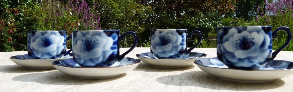 Kobalt Blauwe Japans KT Hand Spray Glaze K en S  + Melkkan, Nieuw, Ophalen of Verzenden, Wedgwood, Kop(pen) en/of Schotel(s)