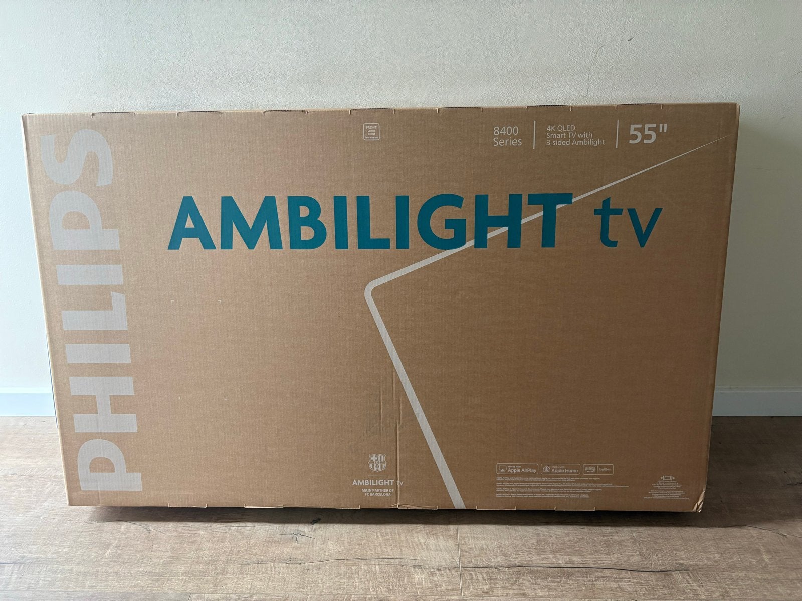 Philips 55 inch 4K QLED Ambilight Smart TV 8400 Series, Ophalen, Philips, QLED, Nieuw