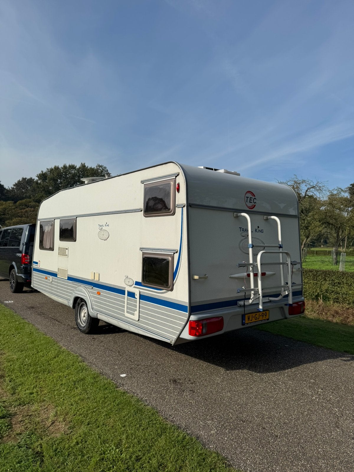 Nette Tec Travelking 530 tk 2003 stapelbed,dakairco,luifel., Caravans en Kamperen, Treinzit, Particulier, Tot en met 6, Dwars-stapelbed