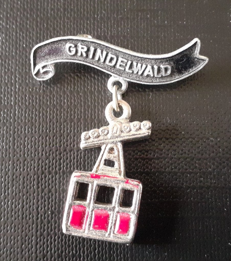 vintage souvenir speld broche grindelwald zwitserland, Ophalen of Verzenden, Gebruikt, Stad of Land, Speldje of Pin