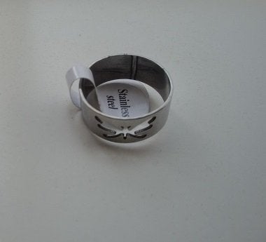 RVS Ring vlinder maat 18 glans, Overige kleuren, Verzenden, Nieuw, Dame of Heer