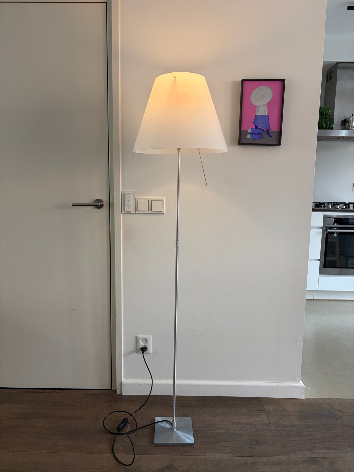 Luceplan Costanza Vloerlamp - Tijdloos Design, Huis en Inrichting, Ophalen, Kunststof, Gebruikt, E27 (groot)