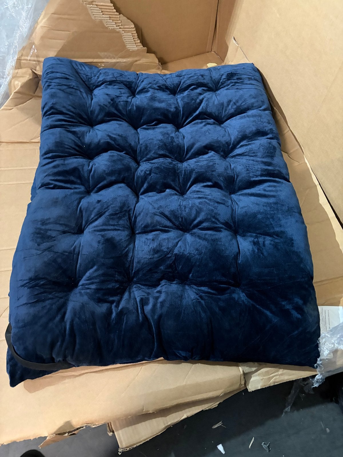 Costway Zitzakstoel - Donkerblauw Fluweel - Nieuw, Ophalen of Verzenden, Nieuw, Blauw, Zitzakstoel