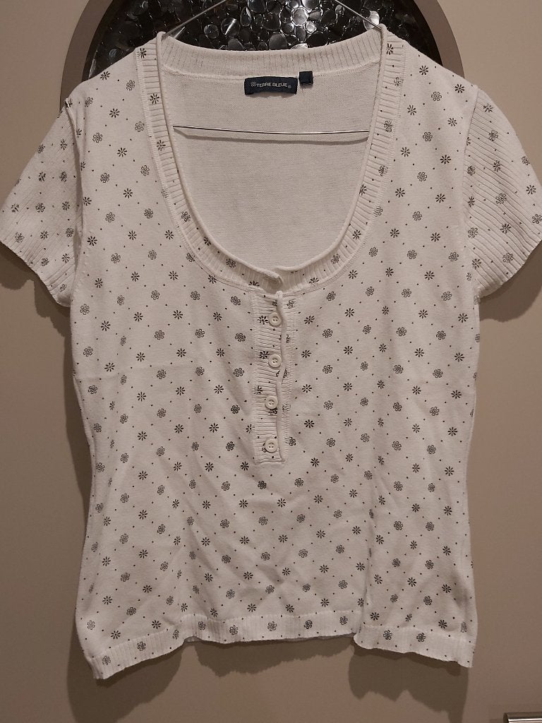 Terre Bleue, dun zomer truitje- shirt, 40, Maat 38/40 (M), Wit, Ophalen of Verzenden, Zo goed als nieuw