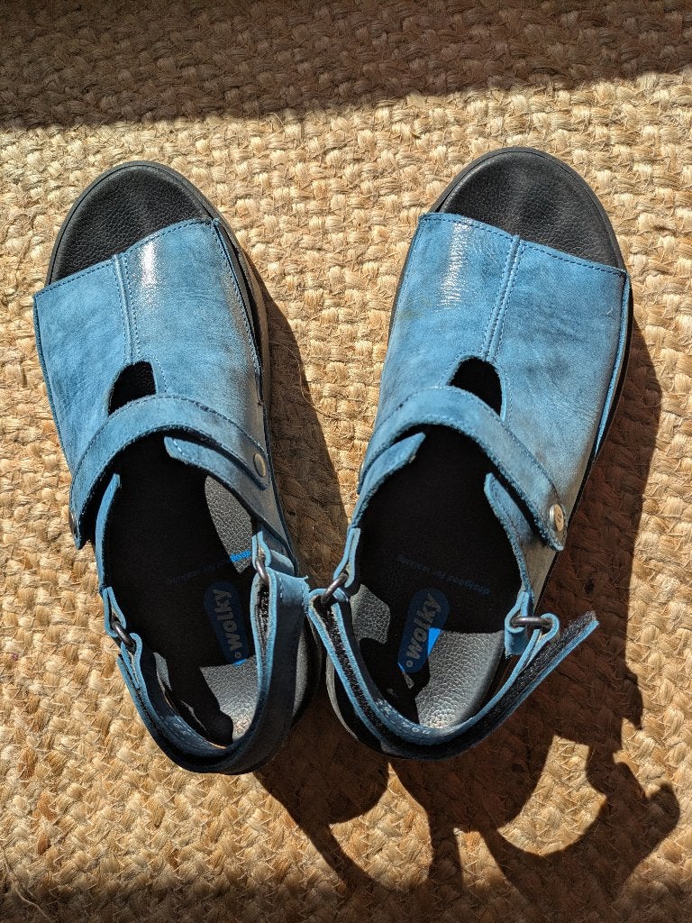 Schoenen Wolky Laprida S2F Atlantic Blue maat 39, Wolky, Blauw, Zo goed als nieuw, Sandalen of Muiltjes
