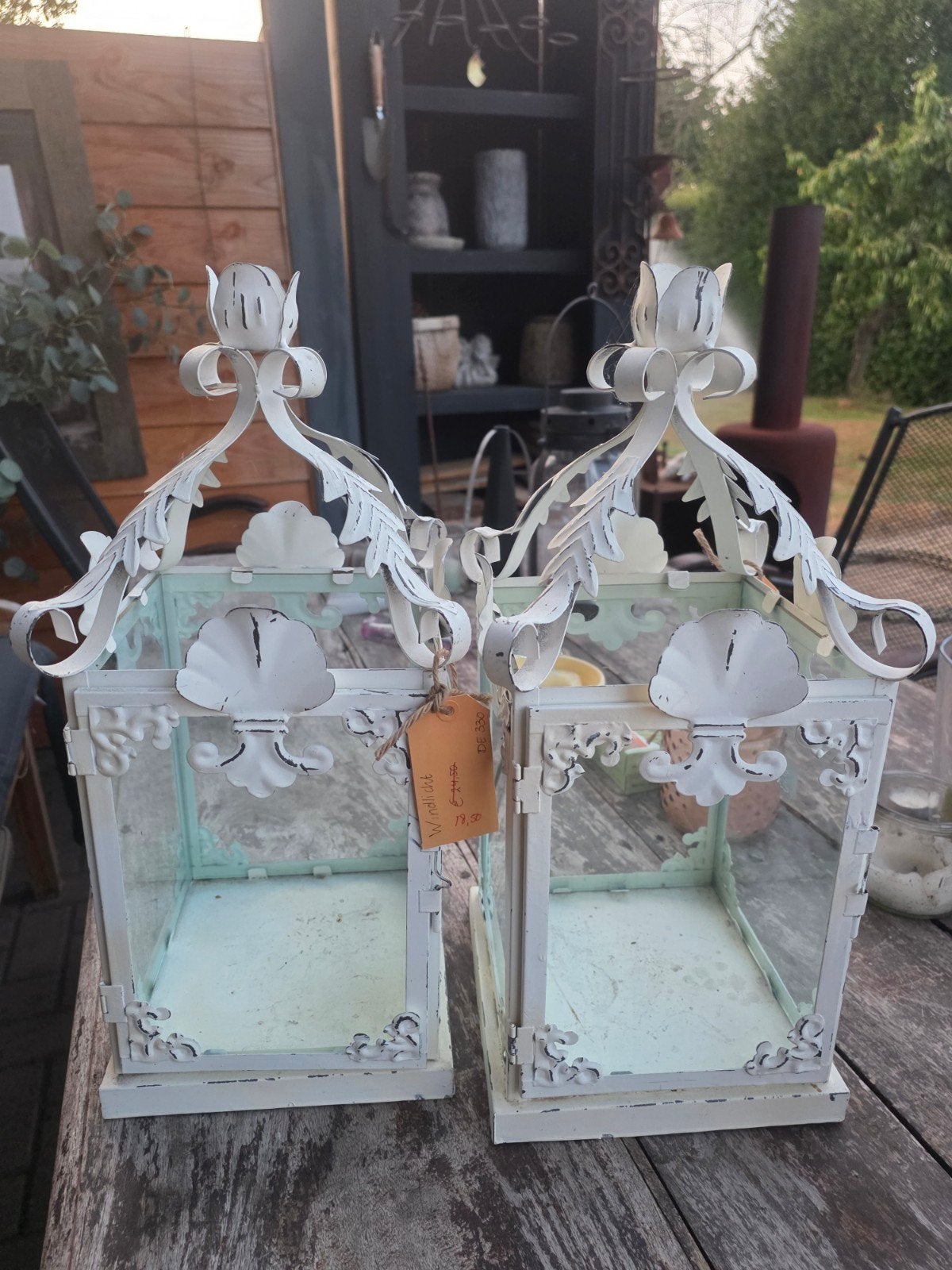 Brocante Loberon stijl windlicht, Ophalen, Windlicht