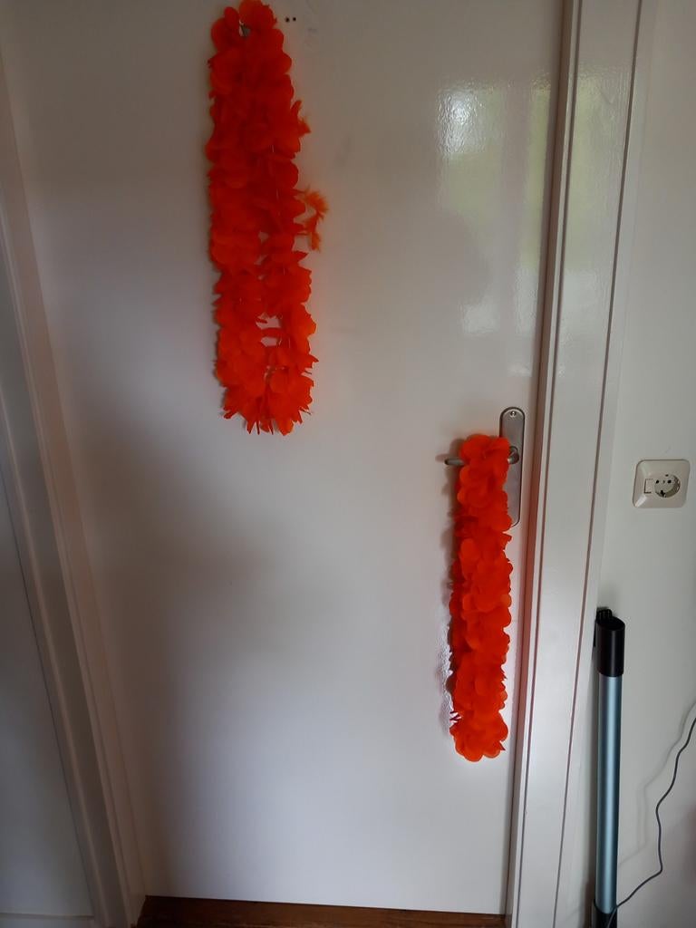Twee oranje boa's, Ophalen of Verzenden, Gebruikt, Feestartikel, Oranje of Koningsdag