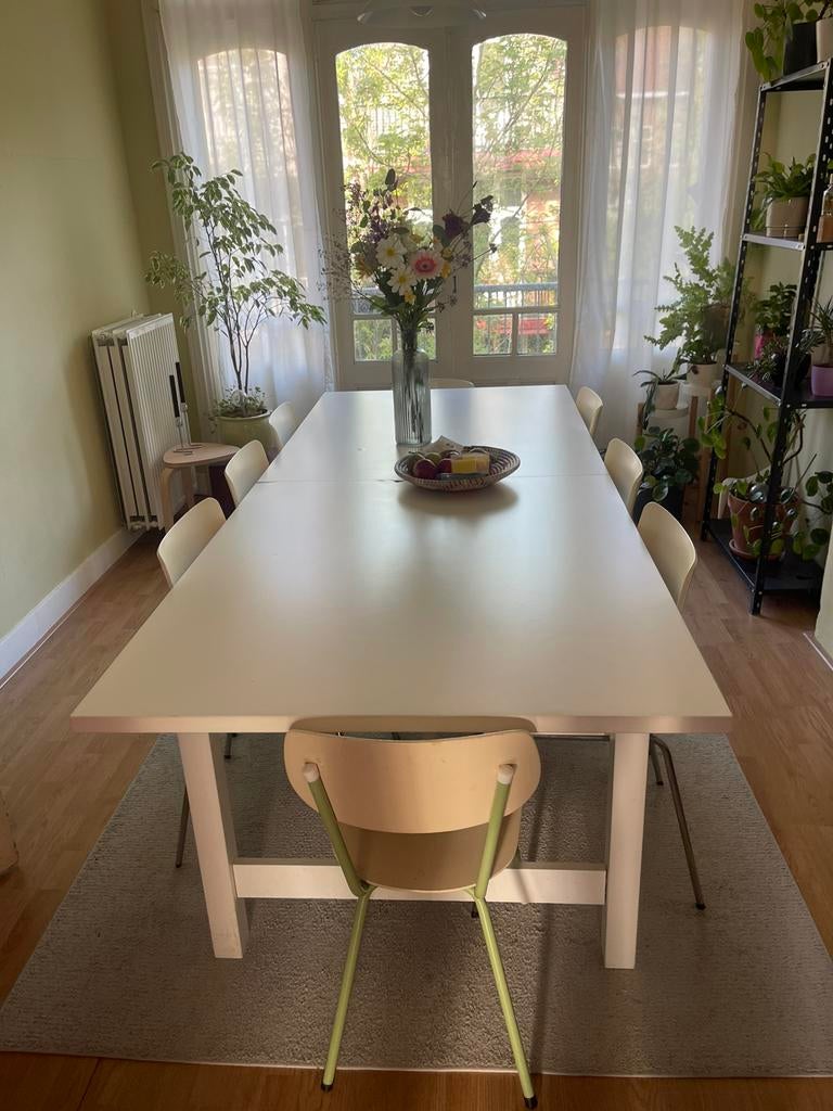 Uitschuifbare eettafel ikea Norden, Huis en Inrichting, Ophalen, Gebruikt, 200 cm of meer, 50 tot 100 cm