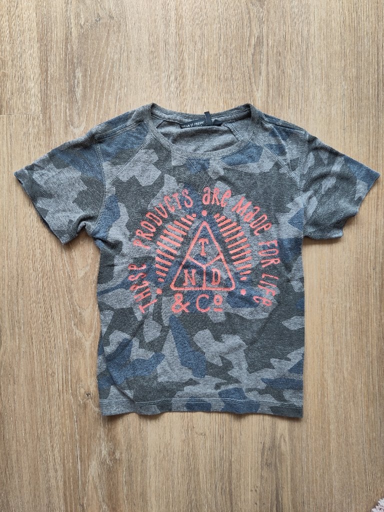 Tumble N Dry grijs leger tshirt maat 116, Tumble 'n Dry, Ophalen of Verzenden, Zo goed als nieuw, Shirt of Longsleeve