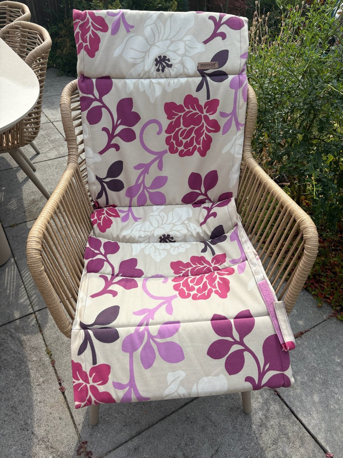 Set van 4 Madison stoelkussens - Bloemen & Strepen, Tuin en Terras, Ophalen, Zo goed als nieuw