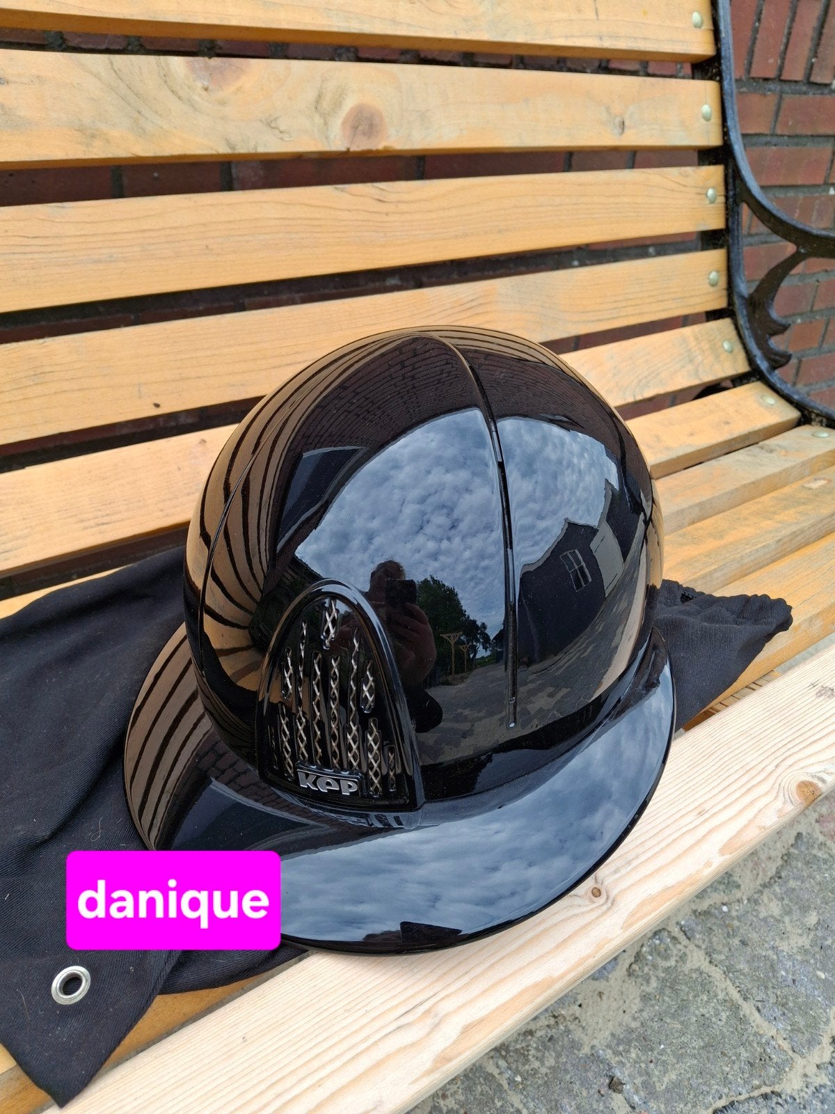 Zwarte Kep italia Cap maat L+liner maat 60, Dieren en Toebehoren, Kep Italia, Ophalen of Verzenden, Zo goed als nieuw, Rijhelm/cap