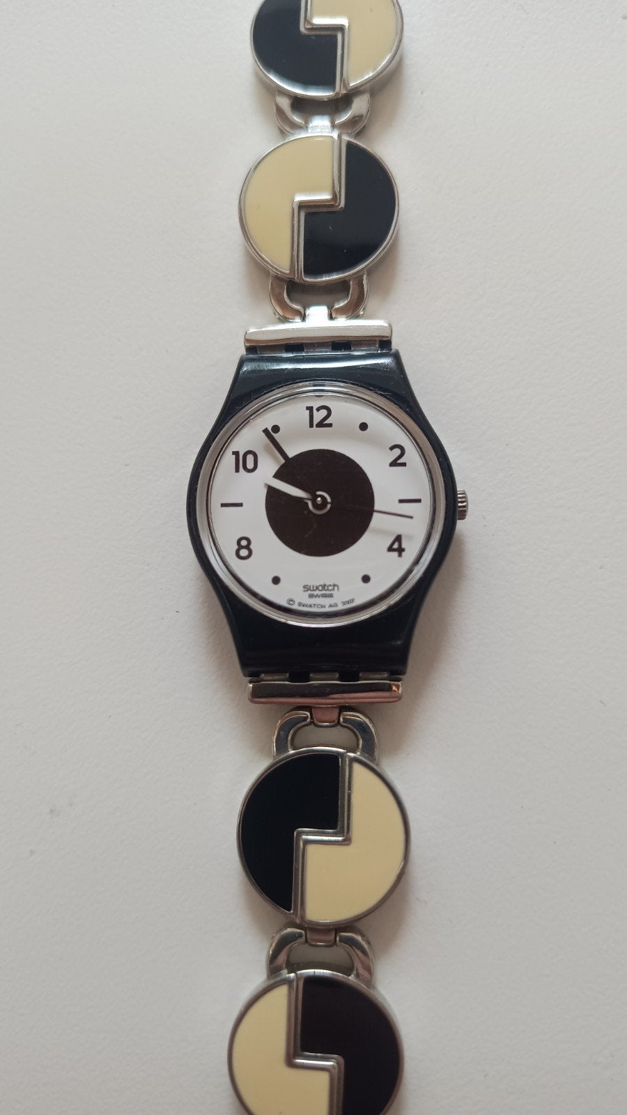 Swatch Shifting Black (LB164G), Staal, Kunststof, Gebruikt, Polshorloge