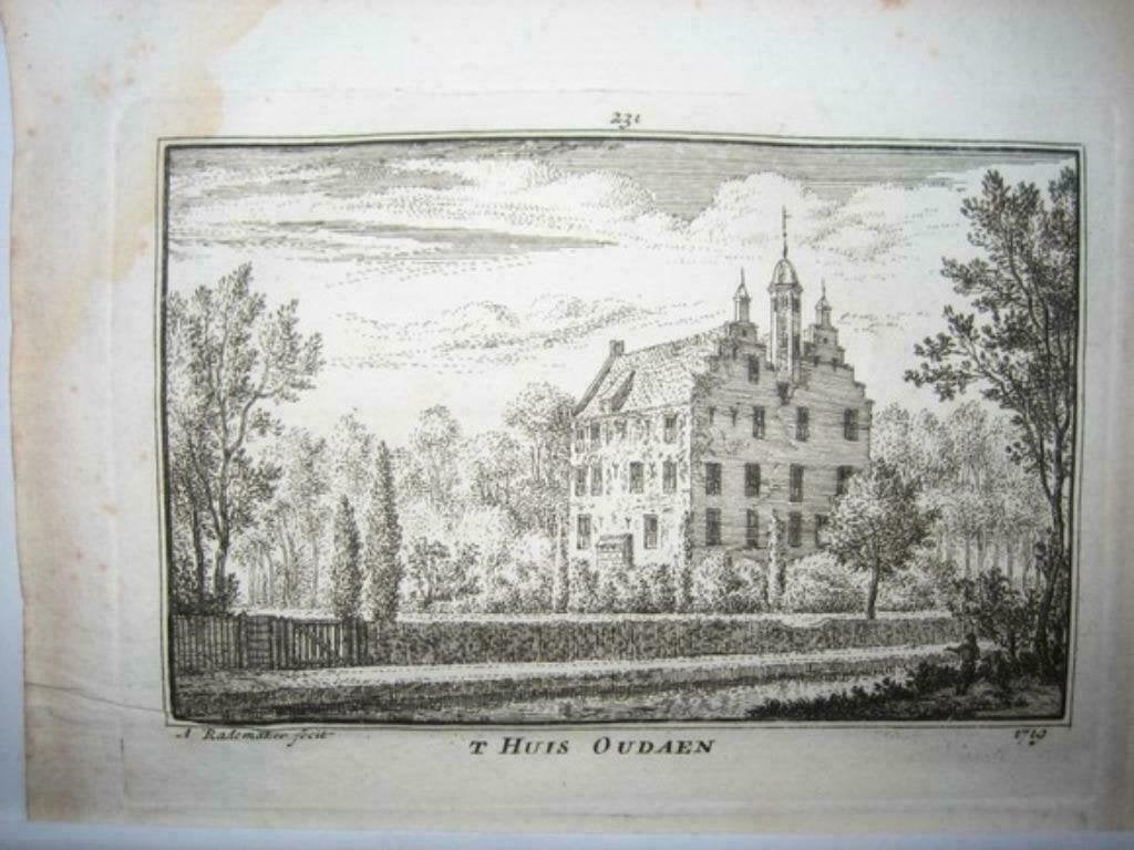 231 / Breukelen  Huis Oudaan Kopergravure 18e Eeuw, Ophalen of Verzenden