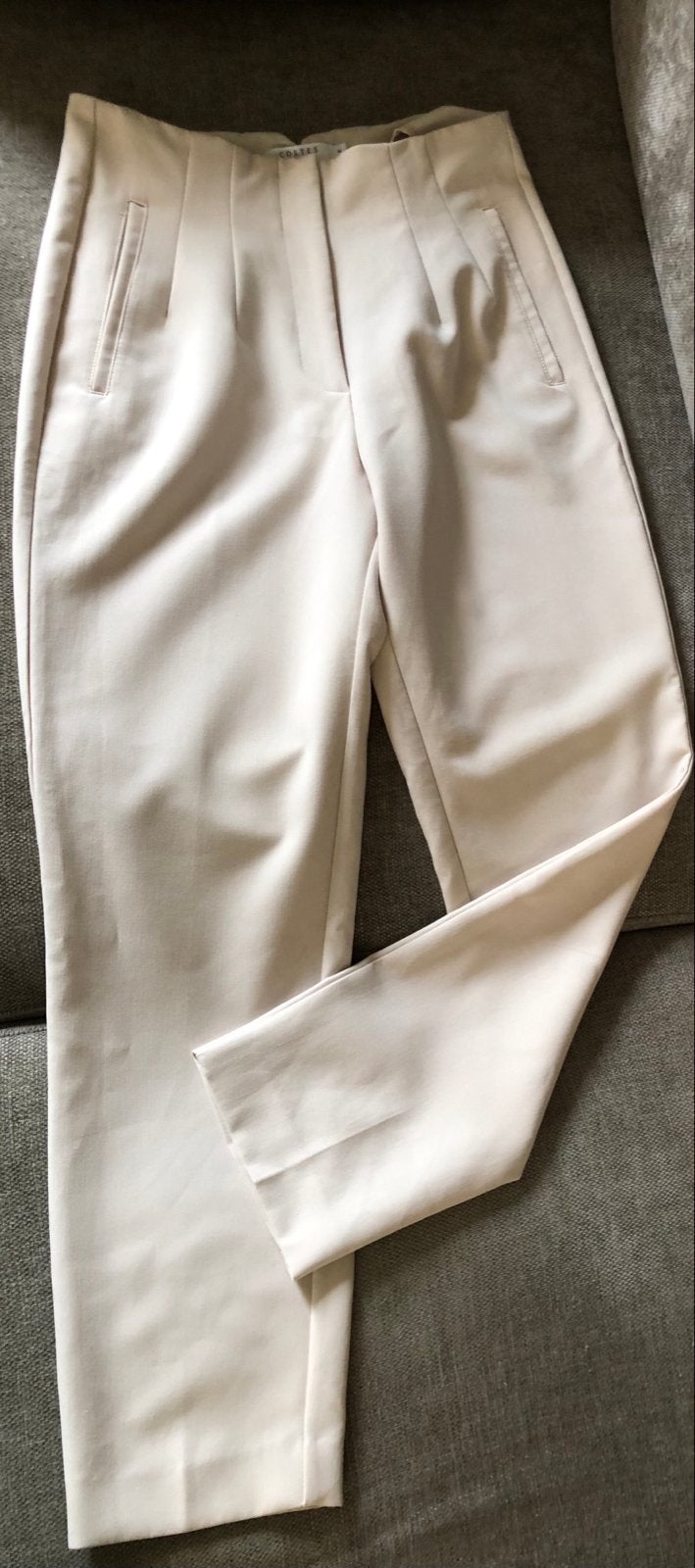 Costes Studio High Waist Twill Broek Crème Maat M, Maat 38/40 (M), Overige kleuren, Ophalen of Verzenden, Zo goed als nieuw