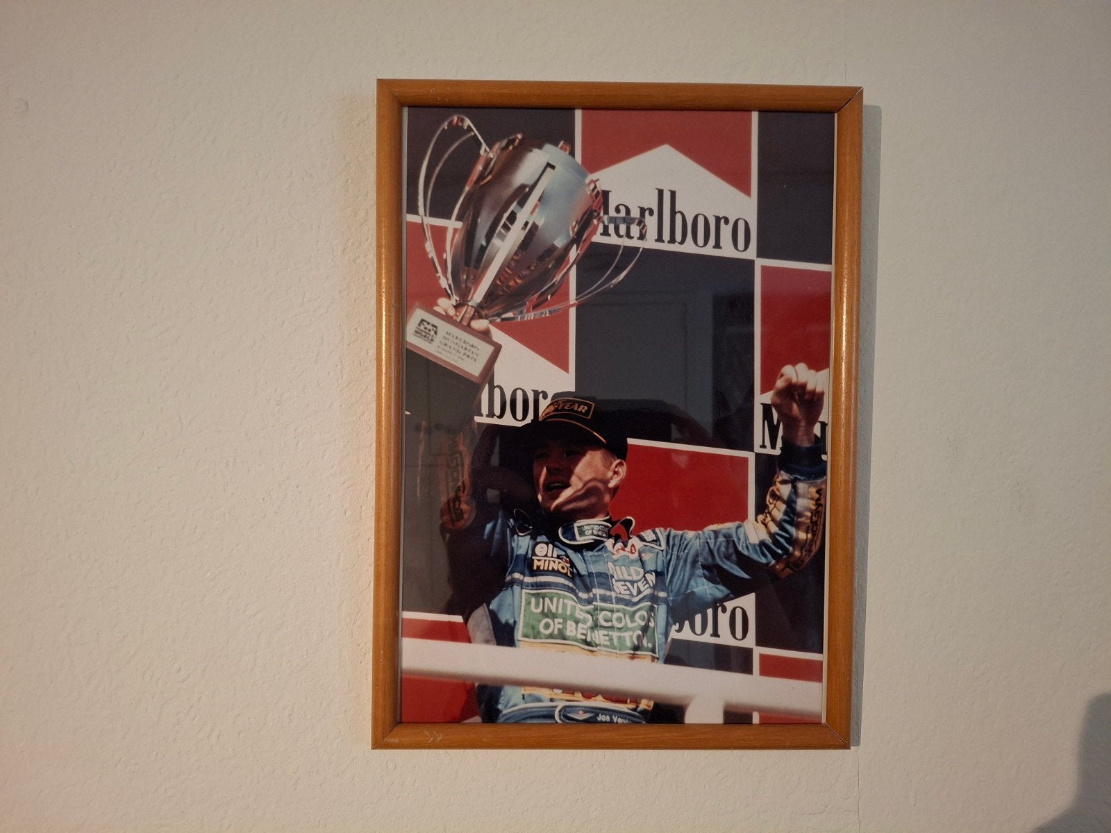 Jos Verstappen Benetton B194 1994 podium foto, Ophalen of Verzenden, Zo goed als nieuw, Formule 1