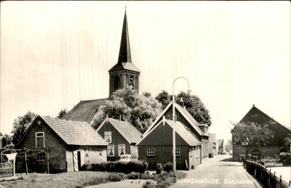 Berkenwoude - Dorpsstraat - Kerk, Verzamelen, Ophalen of Verzenden, 1960 tot 1980, Gelopen, Zuid-Holland