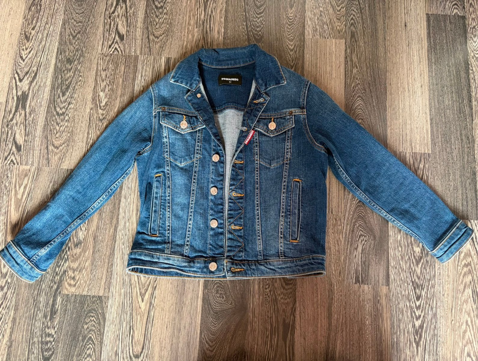 Blauw Spijkerjasje van het merk dsquared2, Ophalen of Verzenden, Zo goed als nieuw, Jongen of Meisje, Jas