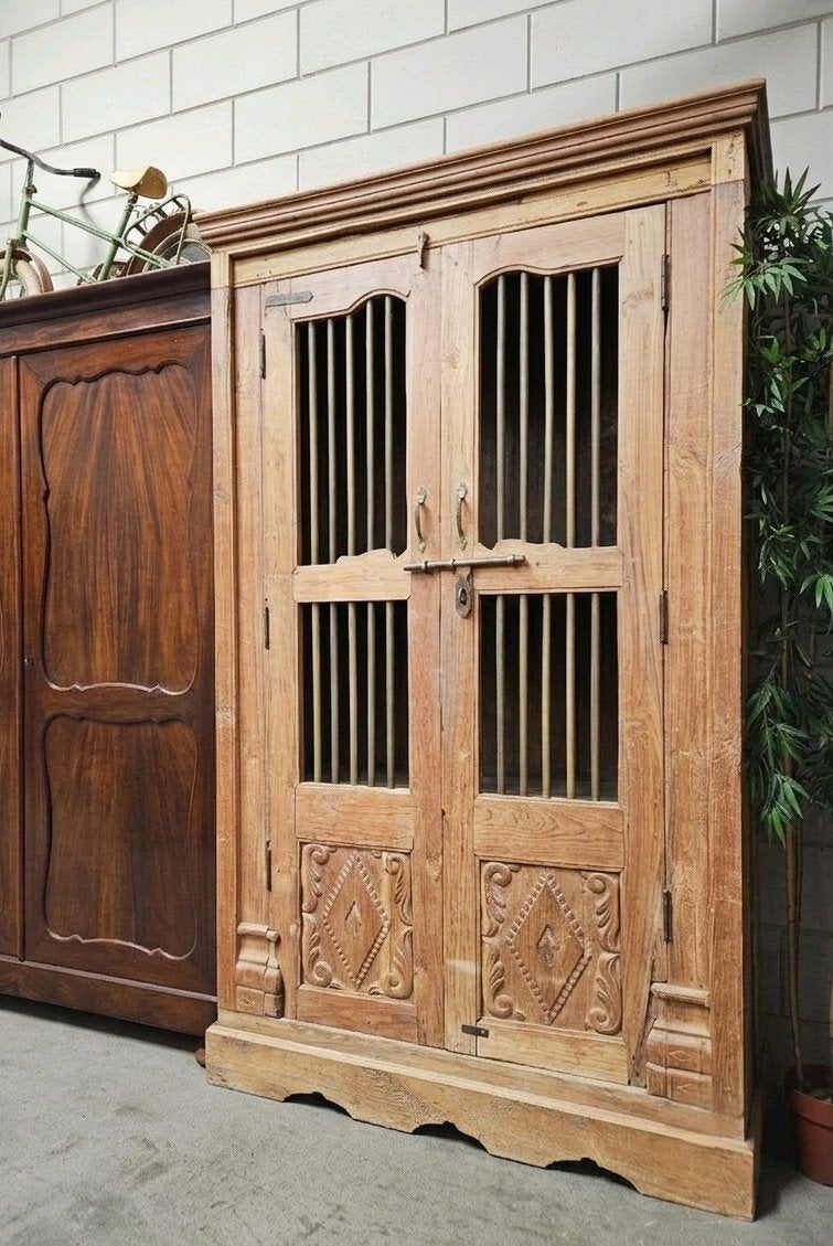 🏷OPRUIMING Antieke XL authentieke spijlenkast vintage kast, Ophalen of Verzenden