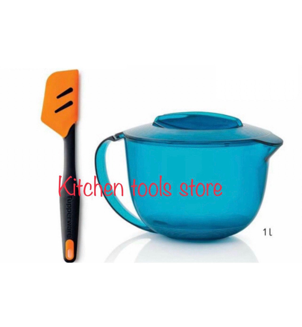 Tupperware set magnetron maatkan 1L + siliconen spatel, Ophalen of Verzenden, Nieuw, Oranje, Overige typen