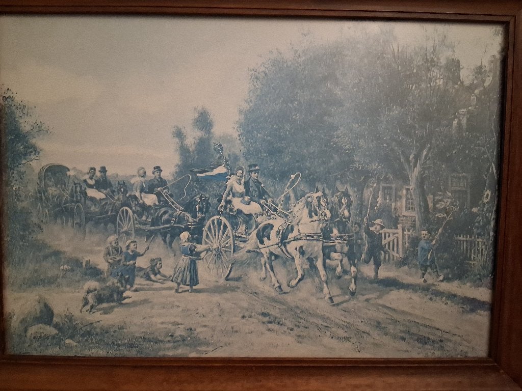OUD HOLLANDSE BRUILOFT, Paneel, Oud hollands, Print, Stads- / dorpsgezicht