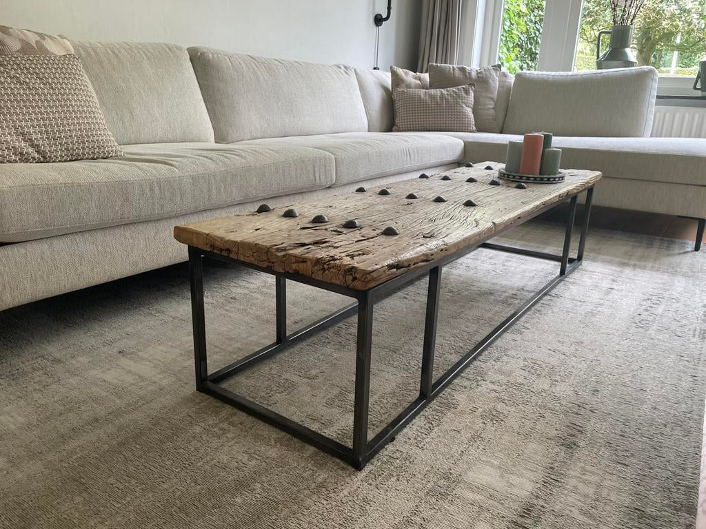 Salontafel oude Chinese deur (l 170 cm-b 49 cm-h 39cm), Huis en Inrichting, Tafels | Salontafels, Ophalen, Minder dan 50 cm, Teakhout