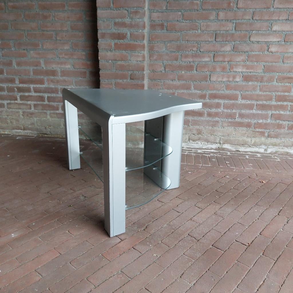 Hoekkastje / tvmeubel /  bijzettafel met kabelopberging, Ophalen, Met plank(en), Glas, Zo goed als nieuw