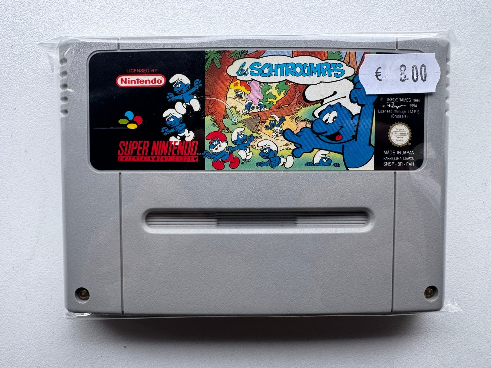 De Smurfen Super Nintendo SNES Game Cartridge, Gebruikt, 1 speler, Ophalen of Verzenden, Vanaf 3 jaar