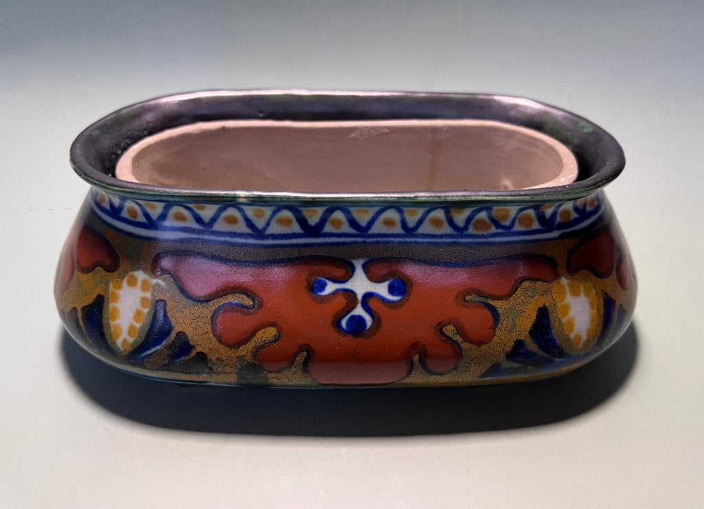 Gouds plateel, Jardinière met binnenbak, Ophalen of Verzenden